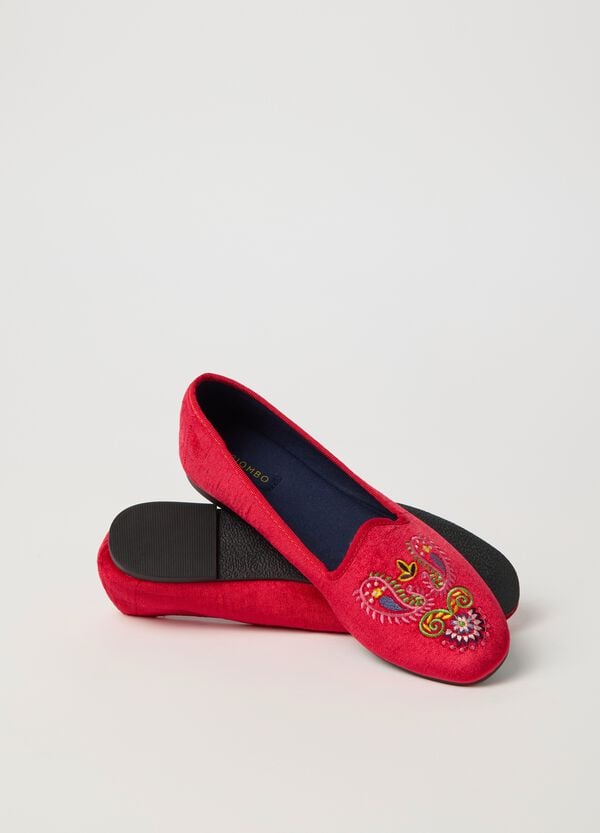 Ovs Scarpa Friulana In Velluto Con Ricamo