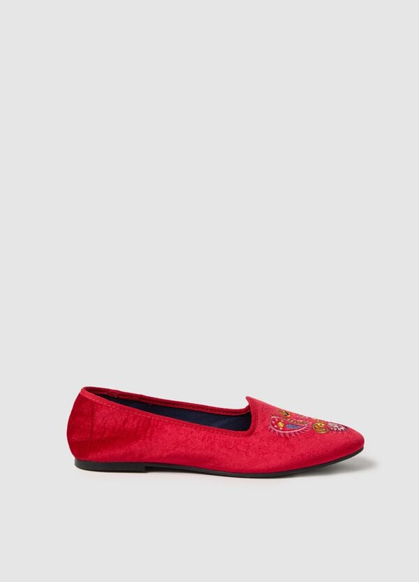 Ovs Scarpa friulana in velluto con ricamo