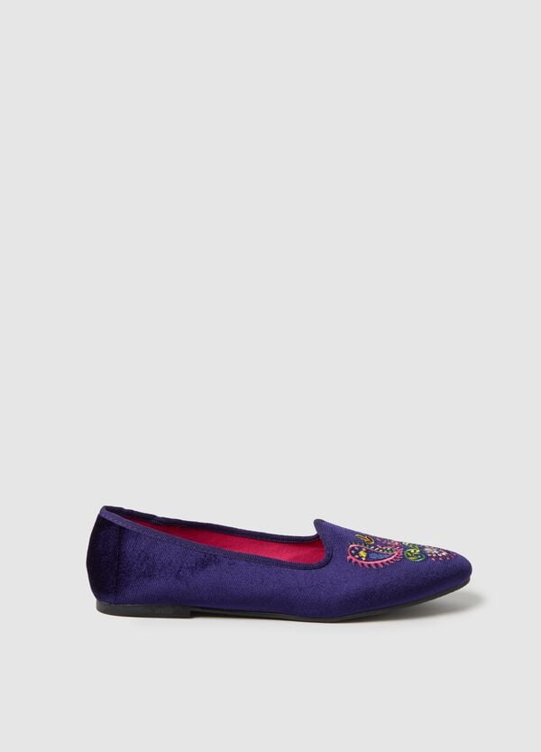Ovs Scarpa friulana in velluto con ricamo