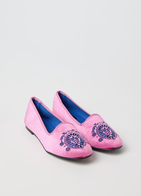 Ovs Scarpa Friulana Rosa Con Ricamo