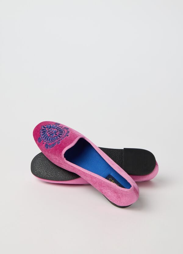 Ovs Scarpa Friulana Rosa Con Ricamo