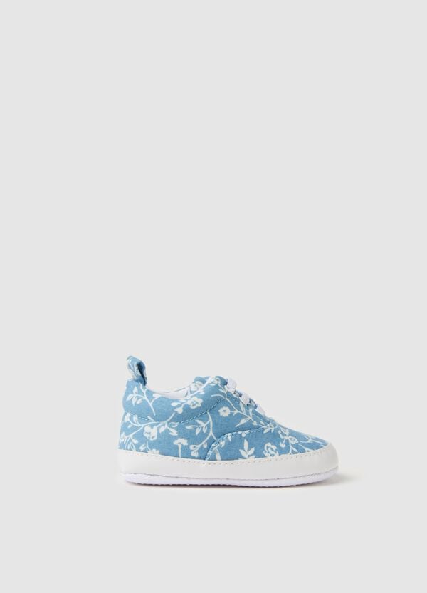 Ovs Scarpine In Denim Con Stampa Floreale