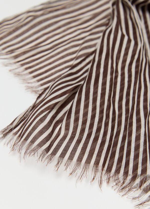 Ovs Sciarpa A Righe In Cotone Marrone