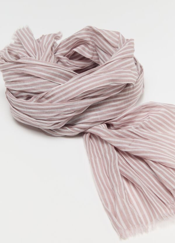 Ovs Sciarpa A Righe In Cotone Rosa Polveroso