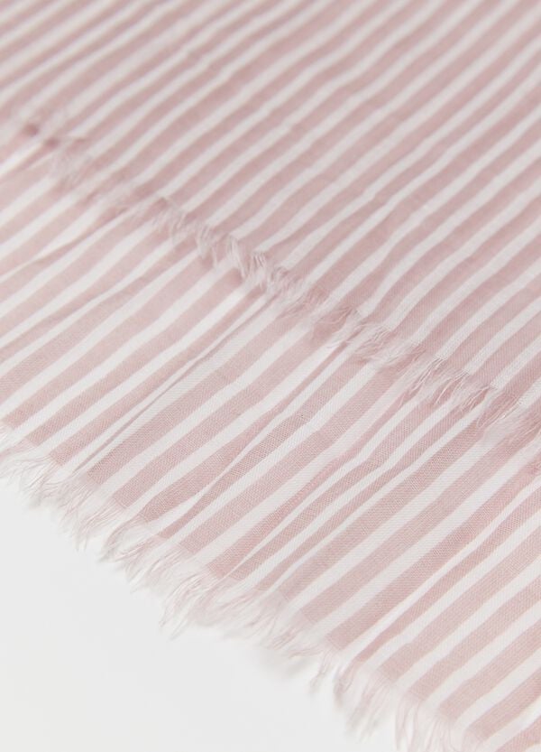 Ovs Sciarpa A Righe In Cotone Rosa Polveroso