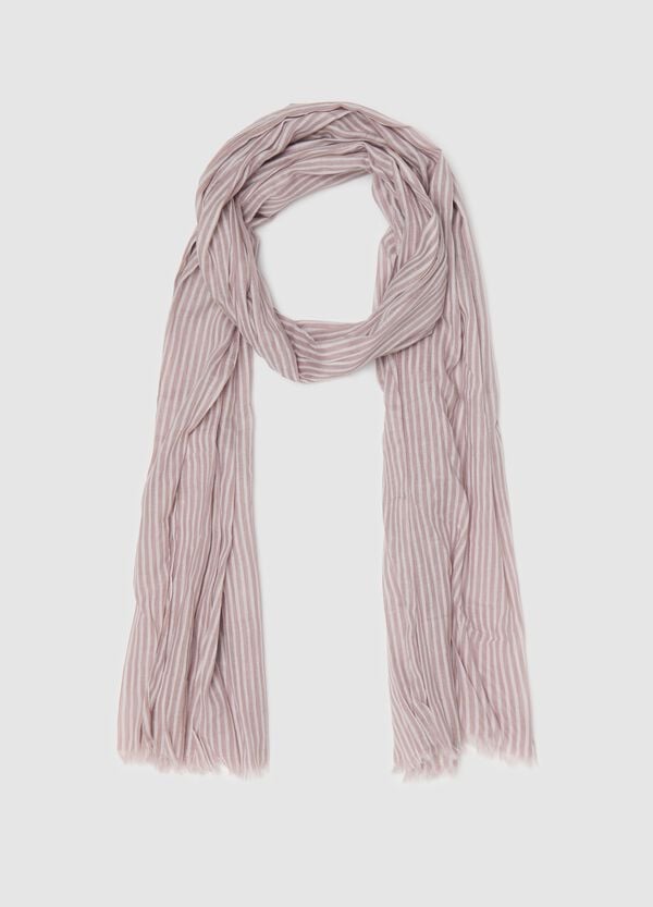 Ovs Sciarpa a righe in cotone rosa polveroso