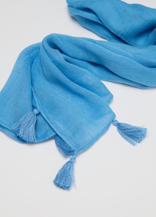 Ovs Sciarpa Azzurra Con Nappine