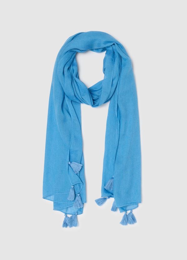 Ovs Sciarpa azzurra con nappine