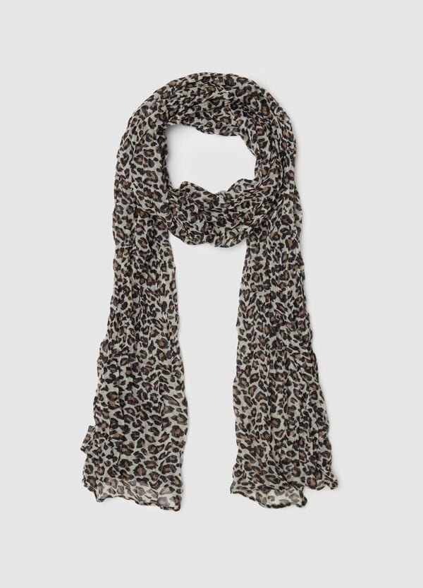 Ovs Sciarpa effetto crinkle leopardata