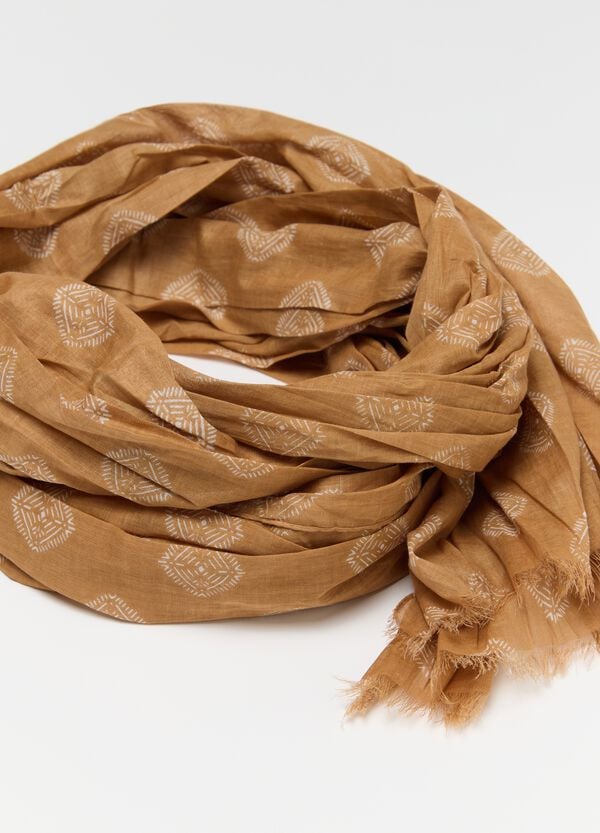 Ovs Sciarpa In Cotone Giallo Con Motivi Geometrici