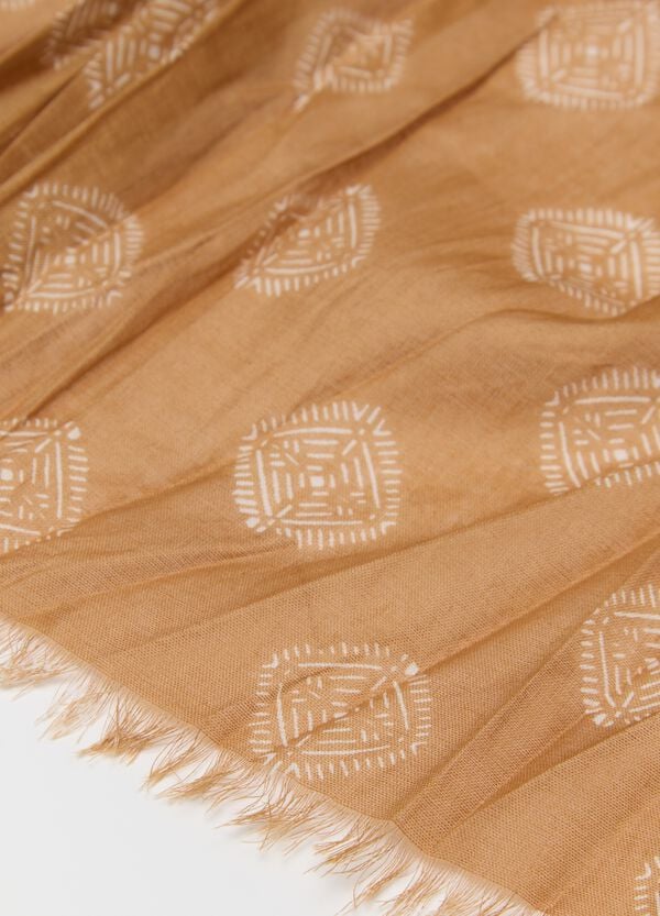 Ovs Sciarpa In Cotone Giallo Con Motivi Geometrici