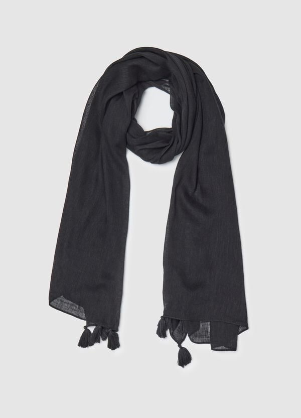 Ovs Sciarpa nera con nappine