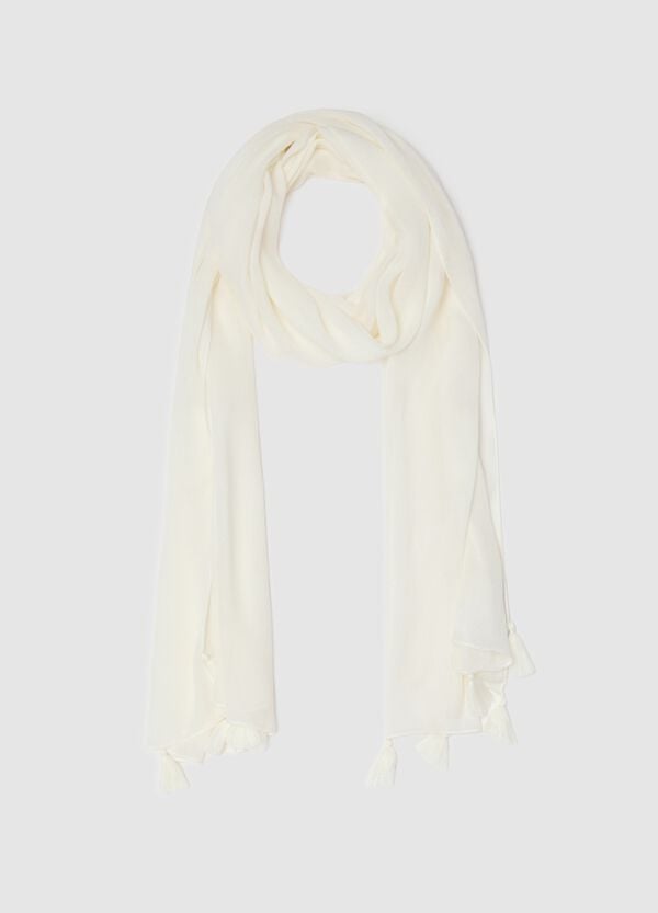 Ovs Sciarpa panna con nappine