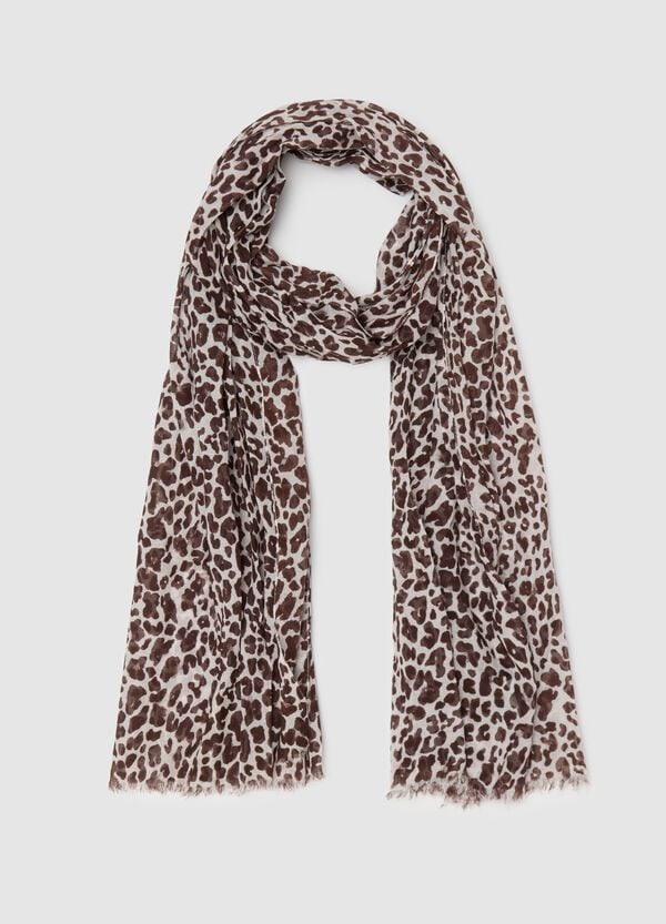 Ovs Sciarpa sfrangiata in cotone beige