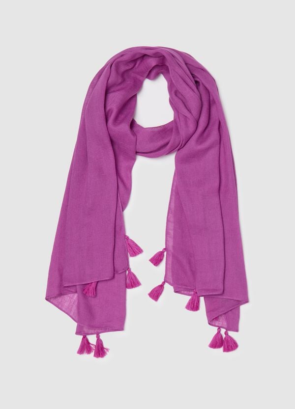 Ovs Sciarpa viola con nappine
