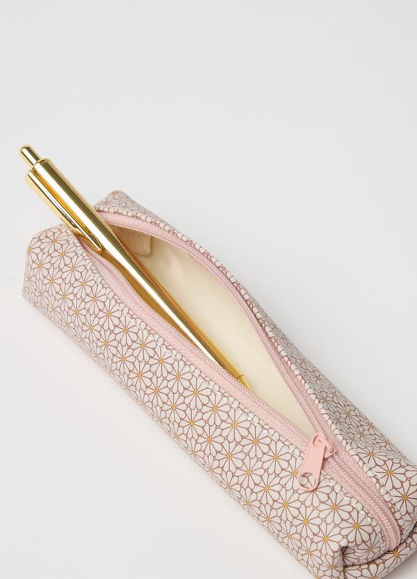 Ovs Set Astuccio A Fiori Con Penna Dorata