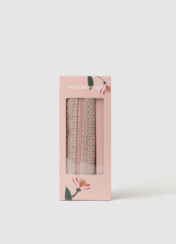 Ovs Set astuccio a fiori con penna dorata