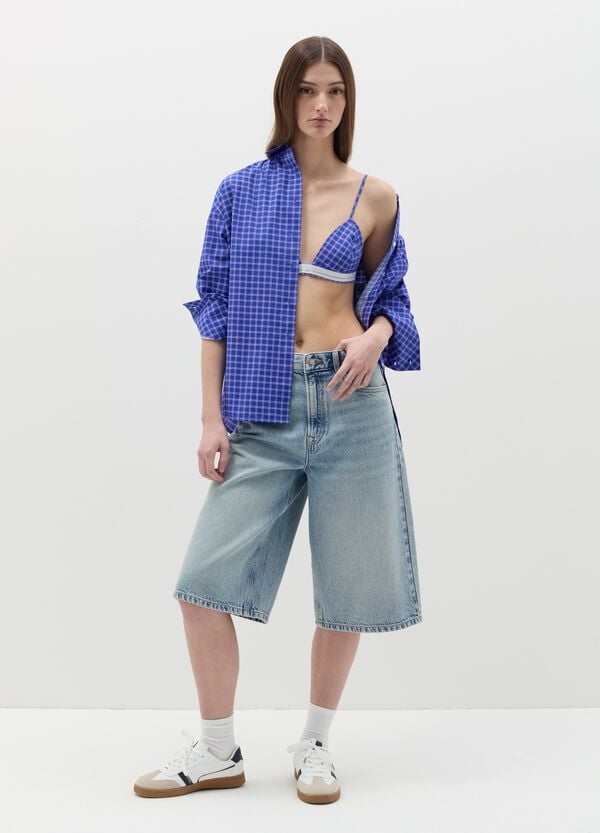 Ovs Set camicia e bralette in fantasia check