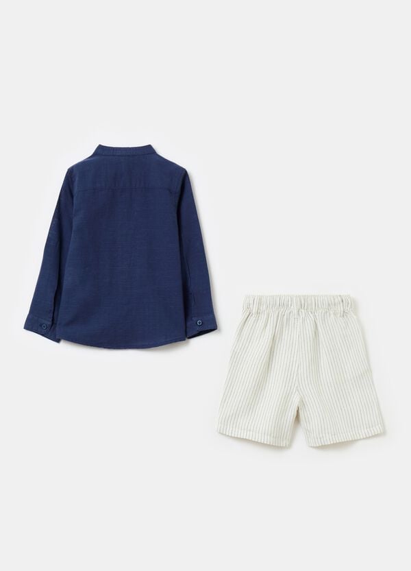 Ovs Set Camicia Maniche Lunghe E Bermuda A Righe