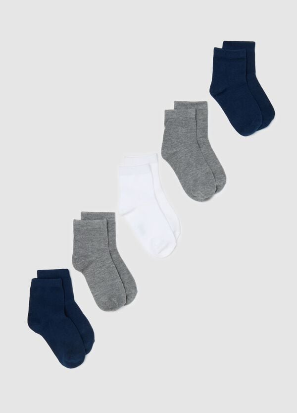 Ovs Set cinque calze corte in cotone stretch