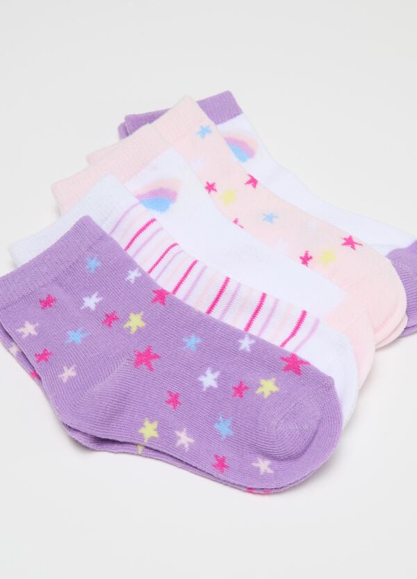 Ovs Set Cinque Calze Stretch Con Disegno Stelle
