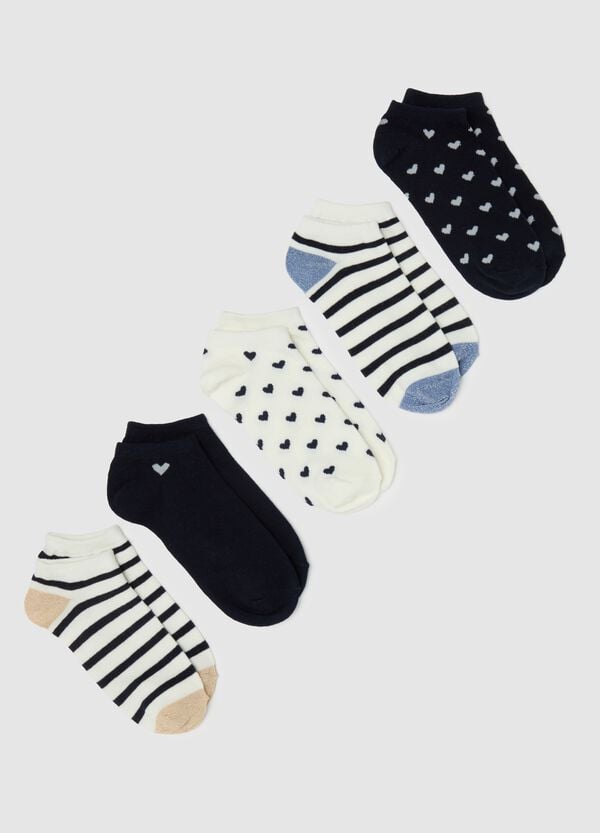 Ovs Set cinque pariscarpa stretch righe e cuori