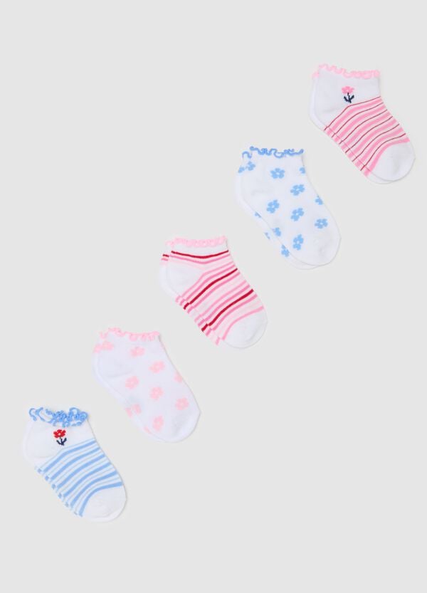 Ovs Set cinque pariscarpa stretch righe e fiori