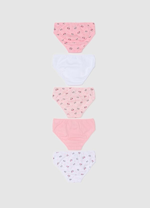 Ovs Set Cinque Slip In Cotone Con Disegno Minnie