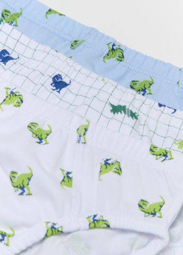 Ovs Set Cinque Slip In Cotone Con Stampa Dinosauri