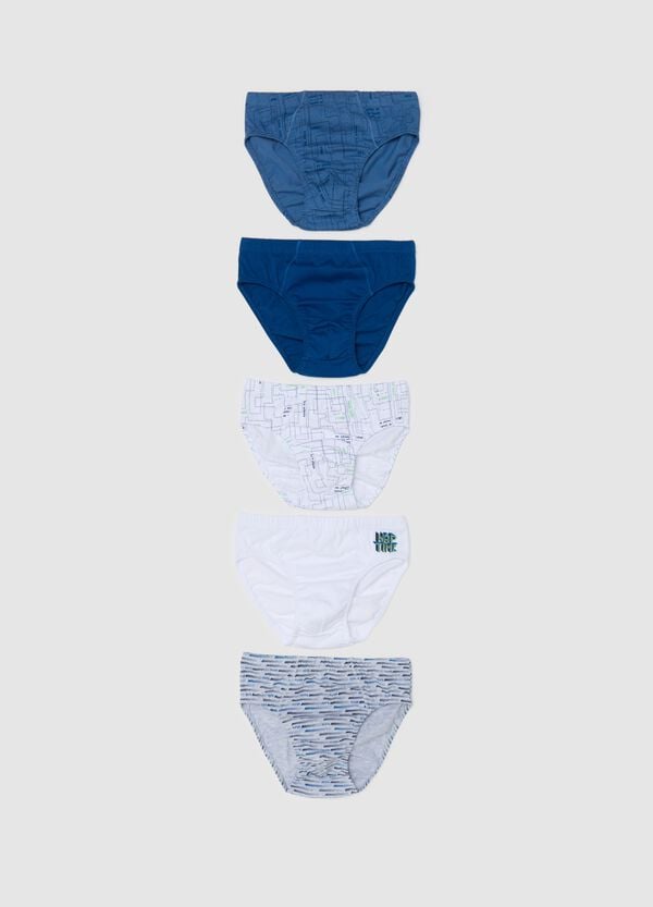 Ovs Set cinque slip in cotone con stampa "Nap Time"