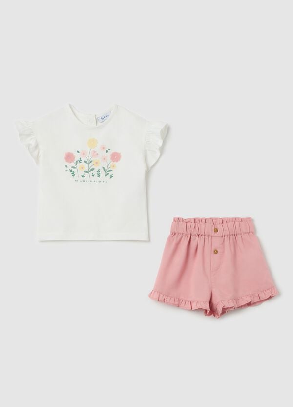 Ovs Set in cotone stretch t-shirt e shorts