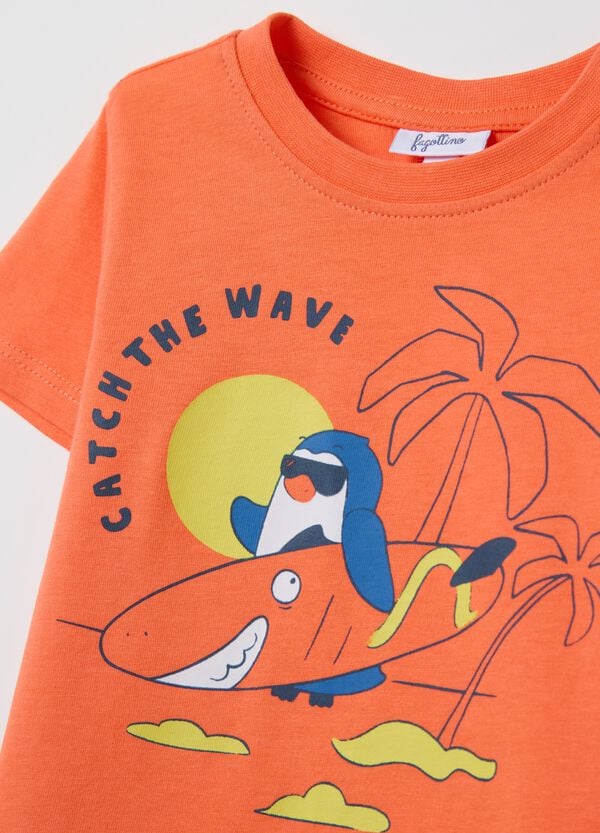 Ovs Set In Cotone T-shirt Con Stampa E Bermuda