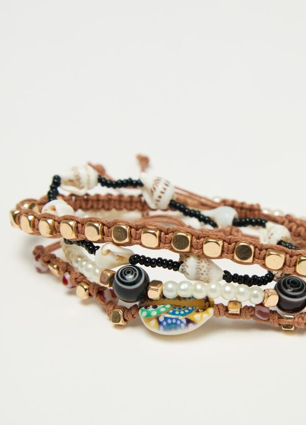 Ovs Set Quattro Bracciali Perline E Conchiglie