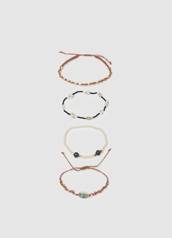 Ovs Set quattro bracciali perline e conchiglie