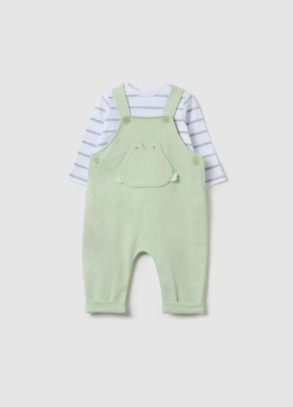 Ovs Set salopette e t-shirt in cotone