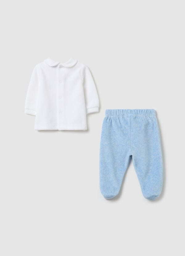 Ovs Set T-shirt E Ghettine In Velour Con Ricamo