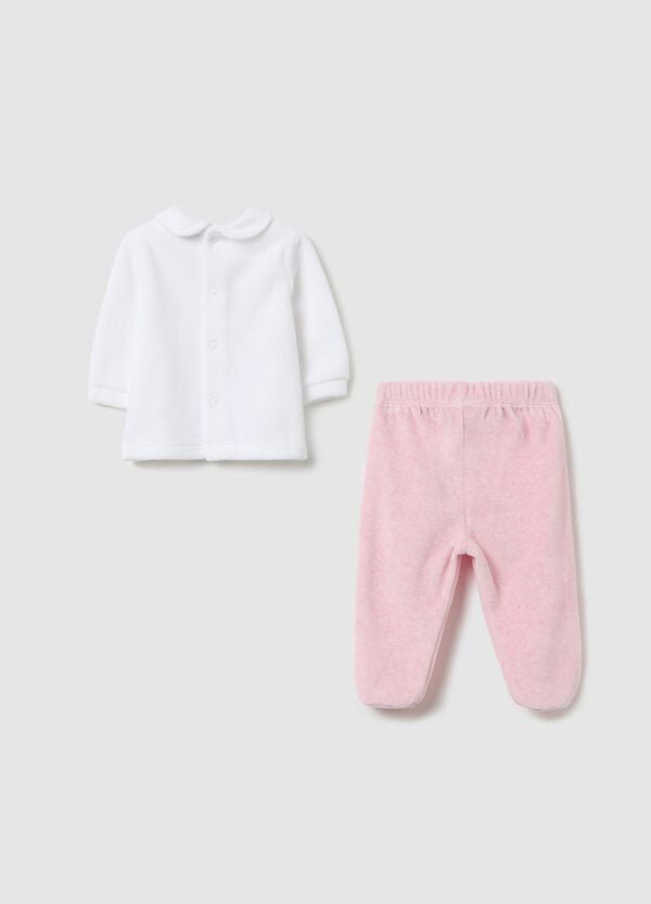 Ovs Set T-shirt E Ghettine In Velour Con Ricamo