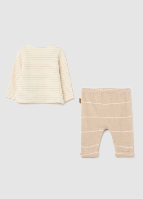 Ovs Set T-shirt E Pantaloni In Fantasia A Righe