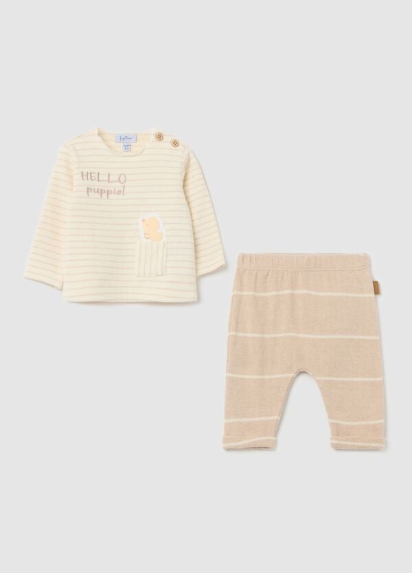 Ovs Set t-shirt e pantaloni in fantasia a righe