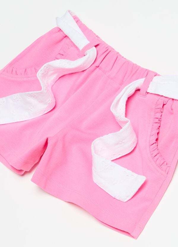 Ovs Set T-shirt E Shorts Con Dettagli Sangallo