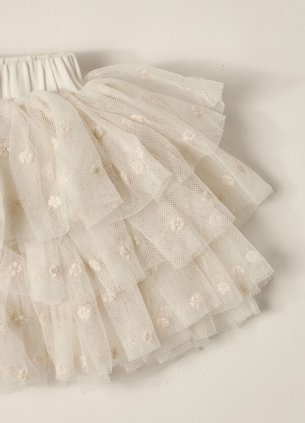 Ovs Set T-shirt + Gonna In Tulle IANA Neonata
