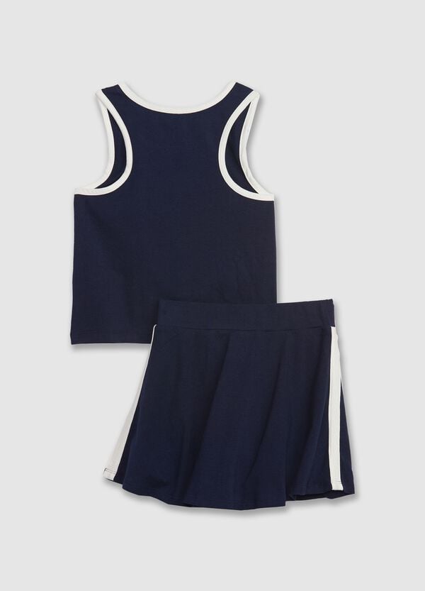 Ovs Set Tank Top E Minigonna A Pieghe