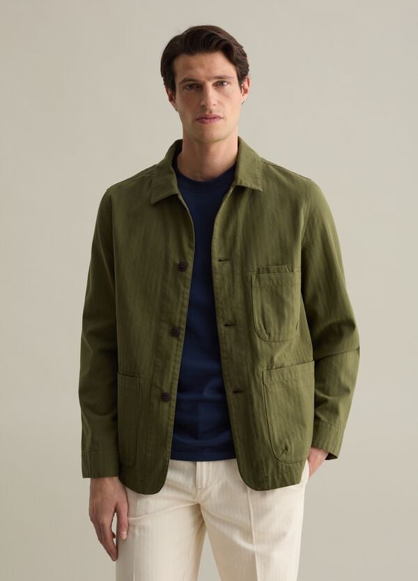 Ovs Shacket A Righe Con Motivo Spigato