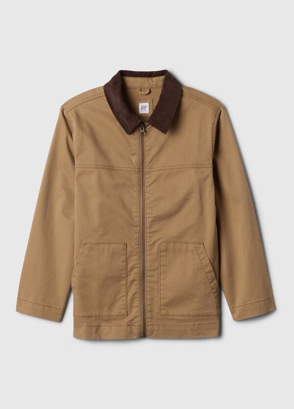 Ovs Shacket full-zip con colletto in corduroy