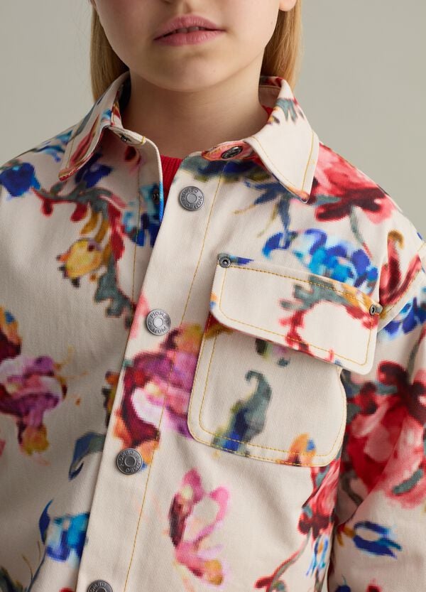 Ovs Shacket In Cotone Con Fantasia Floreale