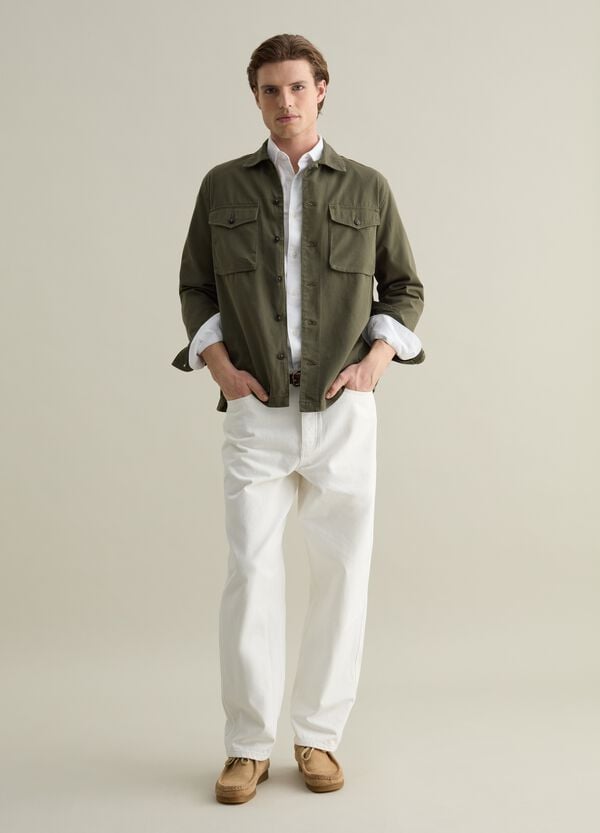 Ovs Shacket in cotone tinta unita