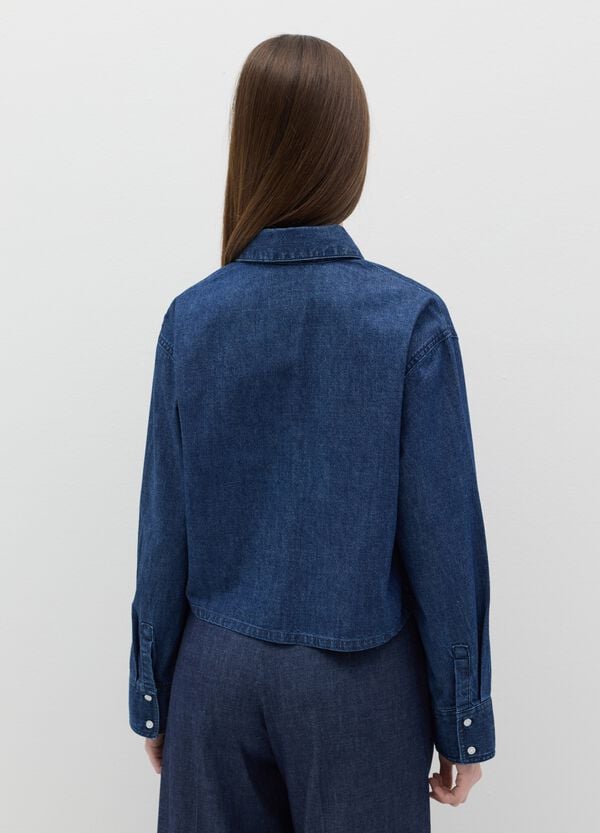 Ovs Shacket In Denim Boxy Fit