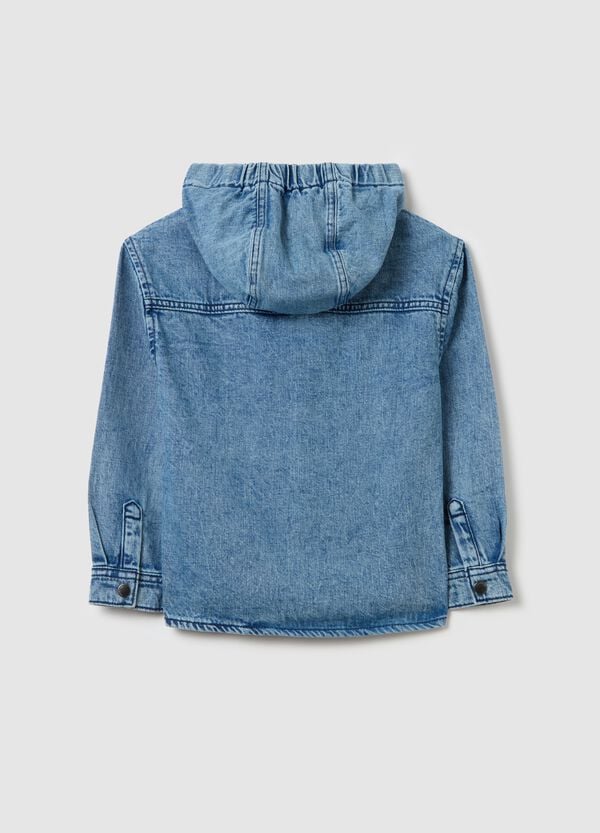 Ovs Shacket In Denim Con Cappuccio