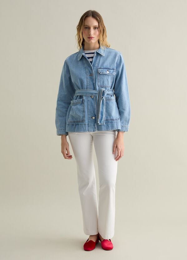 Ovs Shacket In Denim Con Cintura
