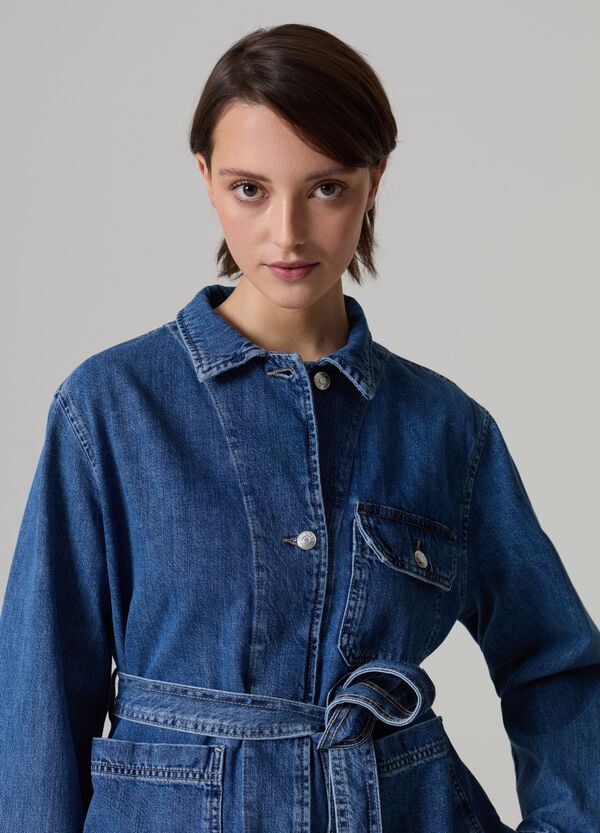 Ovs Shacket In Denim Con Cintura